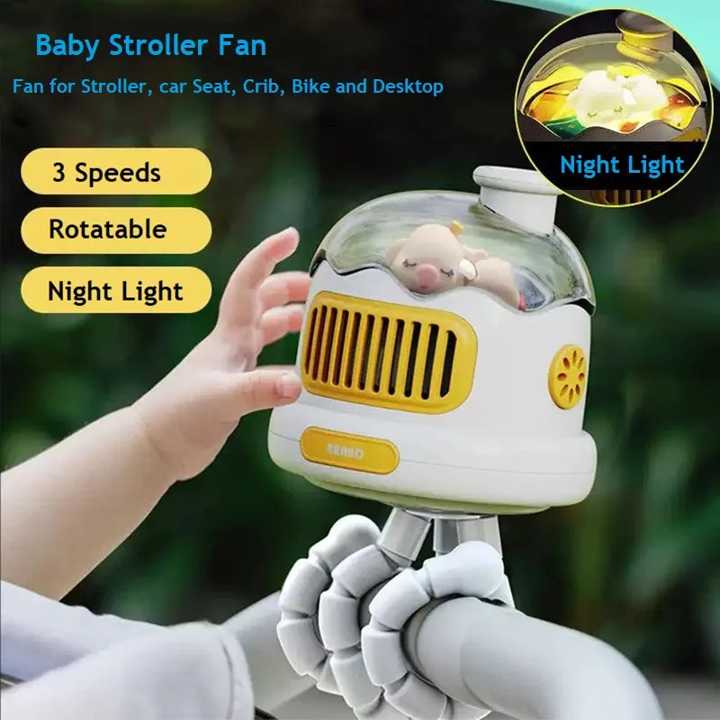 Ventilador para cochecito Baby Safe: refrigeración portátil sin aspas para mayor comodidad en movimiento