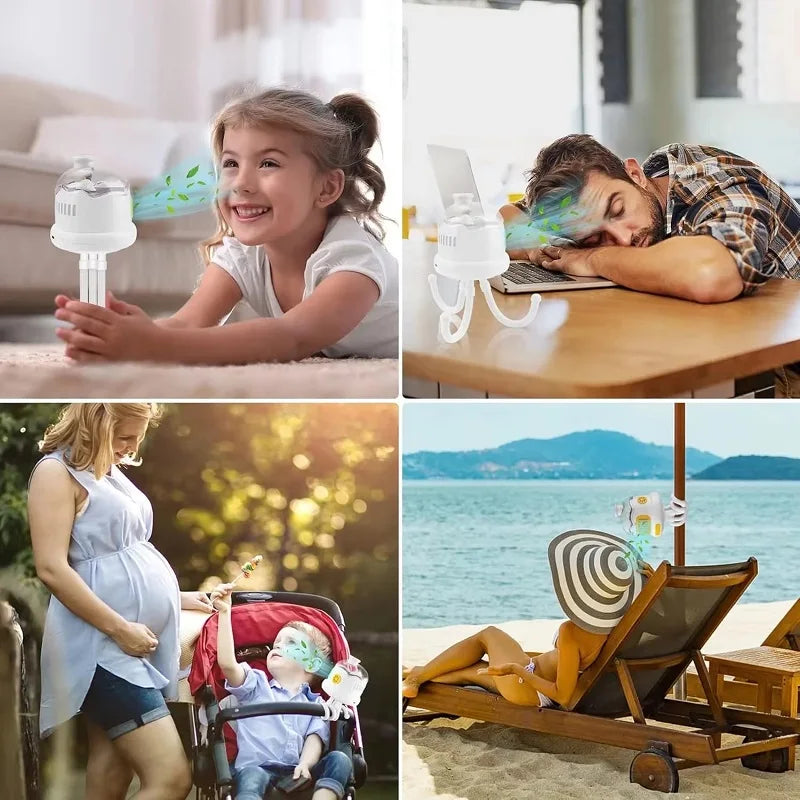 Ventilador para cochecito Baby Safe: refrigeración portátil sin aspas para mayor comodidad en movimiento