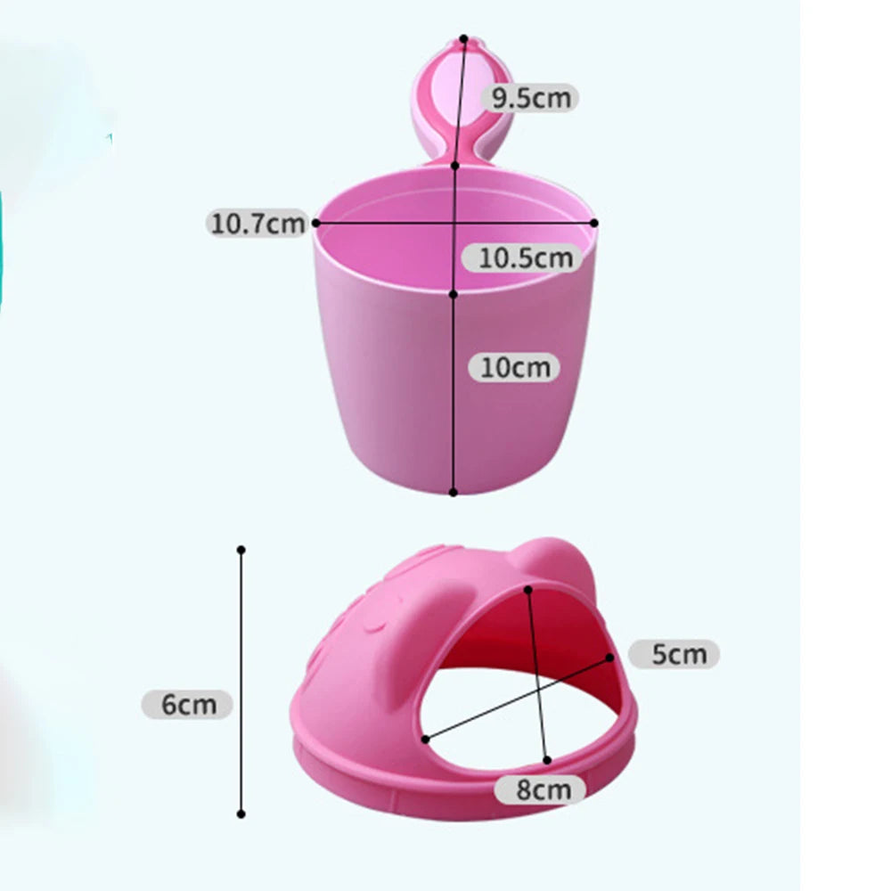 Bonita taza de baño de dibujos animados para bebé: lavar el cabello con suavidad es divertido