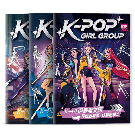 K-Pop Demon Hunter Colouring Book | Official Artwork & Character Line Drawing Collection
