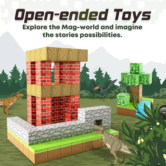 Magnetic building blocks - 100 colorful pieces for creative assembly.