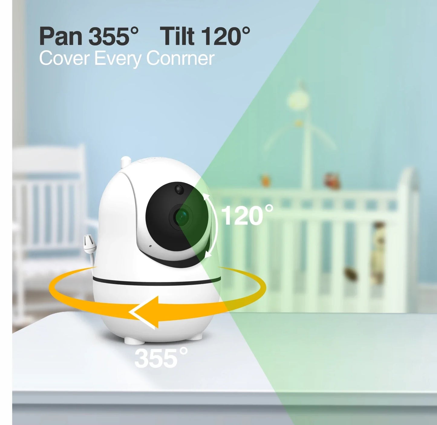 7-inch split-screen baby monitor - child surveillance camera without WiFi.