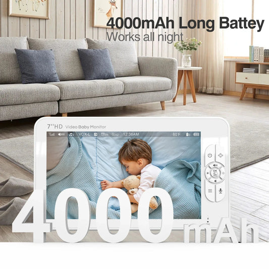 7-inch split-screen baby monitor - child surveillance camera without WiFi.