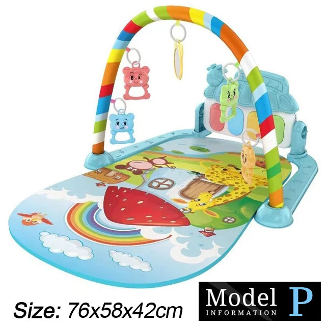 Musical activity mat for children - baby gym with lights, sounds and hanging toys.