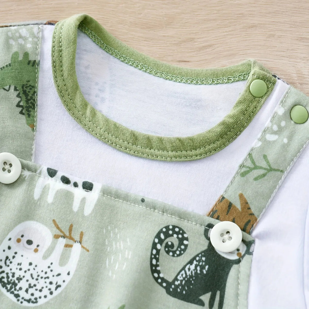 Baby Boy Zoo Animal Romper | Faux Two-Piece Bodysuit for Casual Play & Everyday Wear