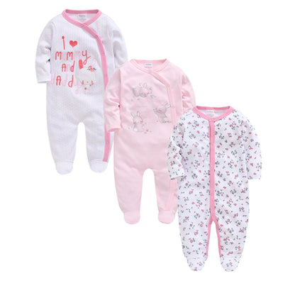 Baby layette set, 3 pieces - long-sleeved rompers and bodysuits for newborns up to 12 months.