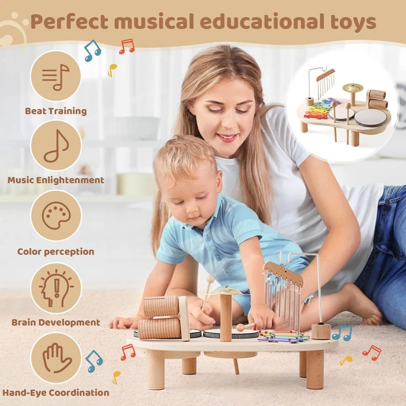 Musical instrument kit for babies - 5 colorful sensory pieces
