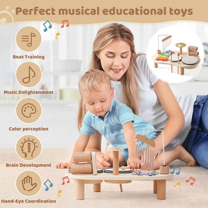 Musical instrument kit for babies - 5 colorful sensory pieces