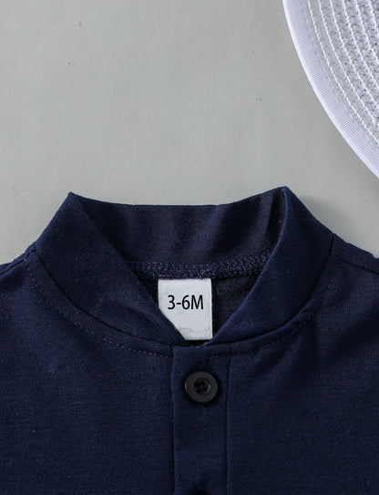 Boys' outfit - blue short-sleeved t-shirt 