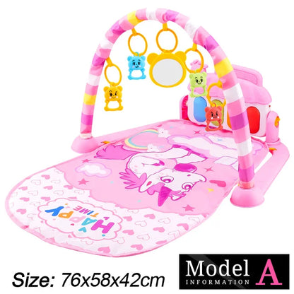 Musical activity mat for children - baby gym with lights, sounds and hanging toys.
