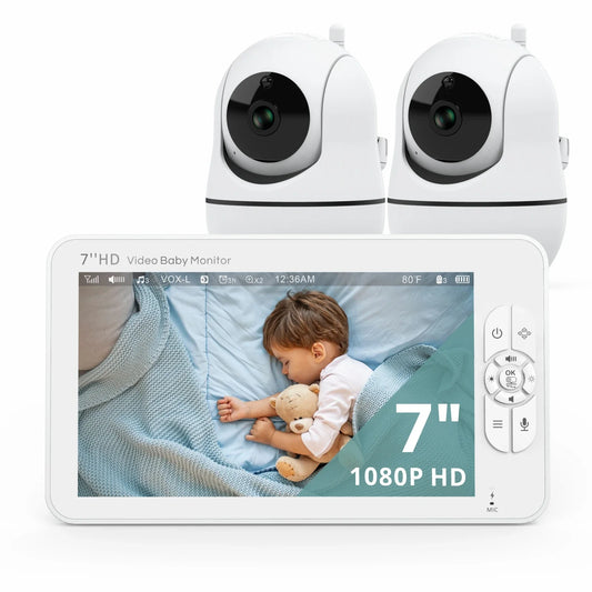 7-inch split-screen baby monitor - child surveillance camera without WiFi.