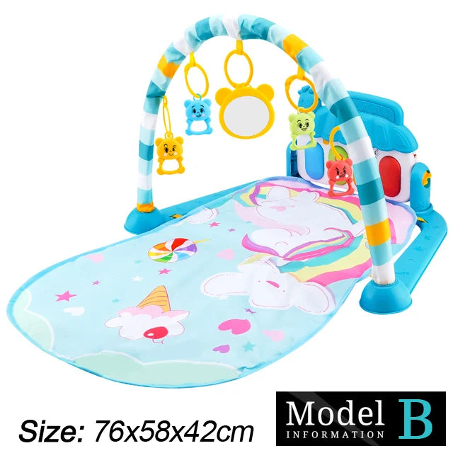Musical activity mat for children - baby gym with lights, sounds and hanging toys.