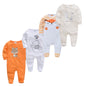 Baby layette set, 4 pieces - long-sleeved rompers and bodysuits for boys, for newborns up to 12 months.