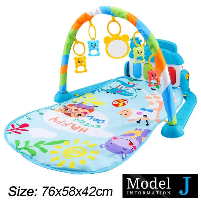 Musical activity mat for children - baby gym with lights, sounds and hanging toys.