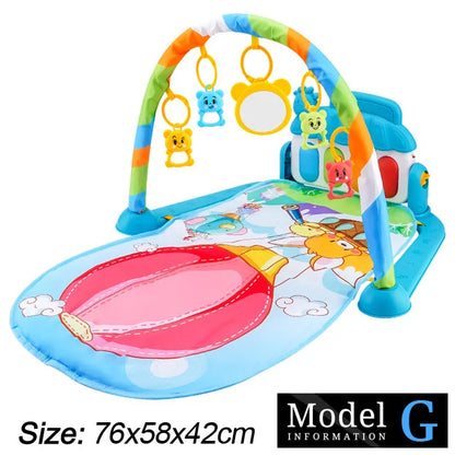 Musical activity mat for children - baby gym with lights, sounds and hanging toys.