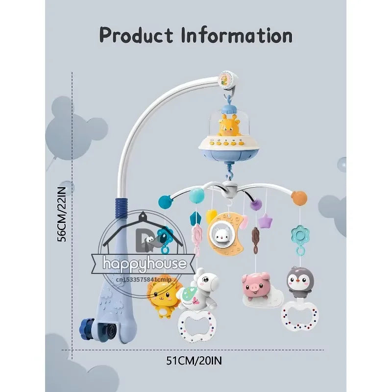 Crib projector with remote control - helps baby sleep with lights and music.