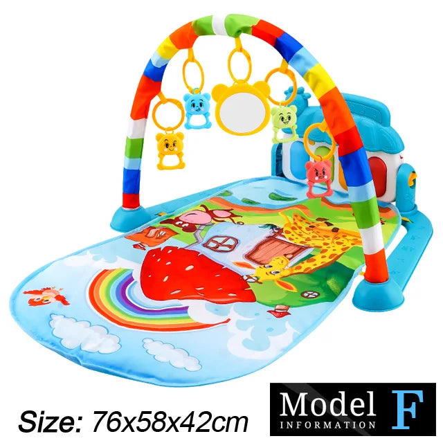 Musical activity mat for children - baby gym with lights, sounds and hanging toys.