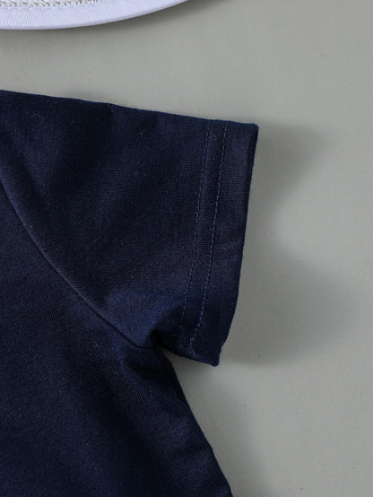 Boys' outfit - blue short-sleeved t-shirt 