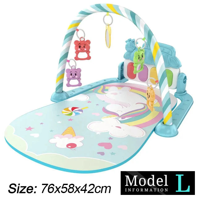 Musical activity mat for children - baby gym with lights, sounds and hanging toys.