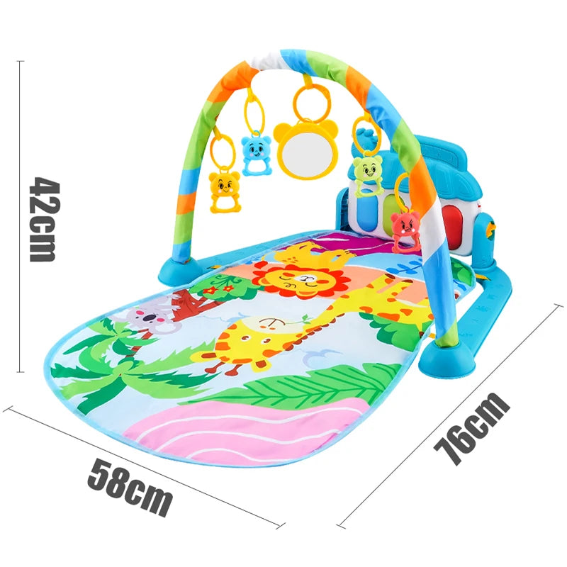 Musical activity mat for children - baby gym with lights, sounds and hanging toys.