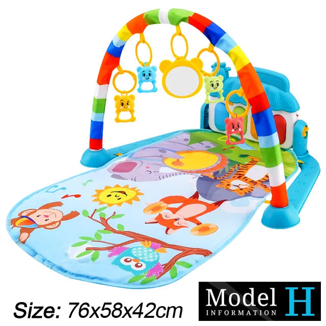 Musical activity mat for children - baby gym with lights, sounds and hanging toys.
